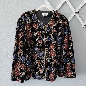 Vintage Style Black Floral Jacket
